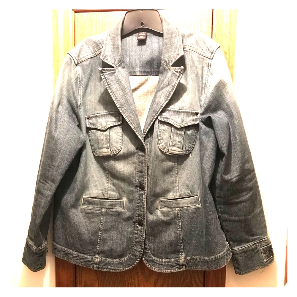 Denim jean jacket by Lane Bryant.